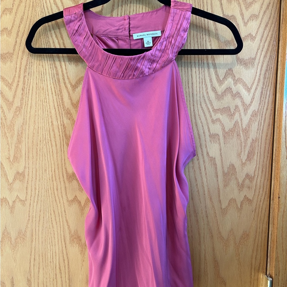 Banana Republic Ruched Pink Sleeveless Tank